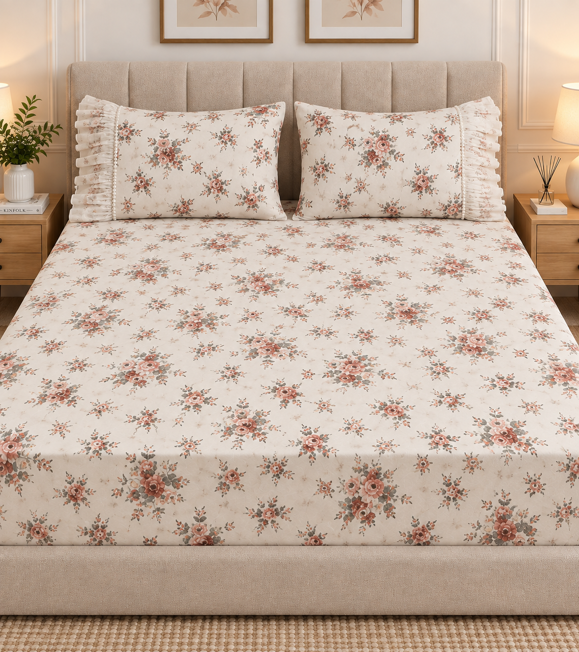 Cream Peach-Green Rose